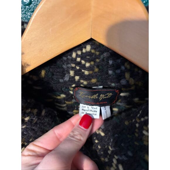 Invisible World Alaska Handknit Wool Zip Jacket Women’s Medium 100% Wool Nordic - Picture 3 of 5